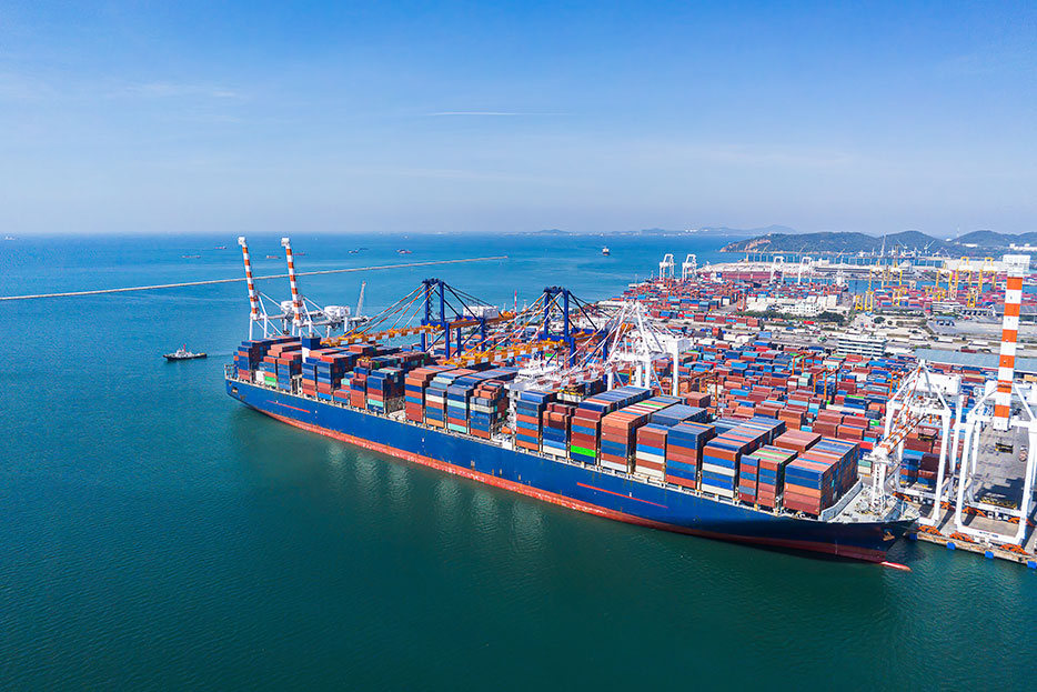 Puerto aduanal para la descarga de mercancía de importación